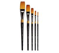 Kingart Original Gold Pinceau d'artiste Golden Taklon One Stroke Set of 5