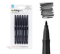 KINGART Studio 465-6 Lot de 6 feutres à pointe moyenne Noir