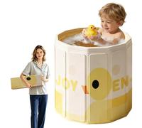 Kingbar Foldable Baby Bathtub, Baignoire Pliable bébé pour Douche, Baignoire Pliable Enfant, Petits de 0 à 5 Ans avec Bouchon de vidange, Yellow