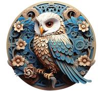 Kingbar Puzzles en Bois pour Adultes, Puzzle 3D Coloré en Forme De Hibou, Pièces en Forme d'animaux 180 Pièces avec Boîte, Cadeaux d'anniversaire pour Adultes Et Enfants, M