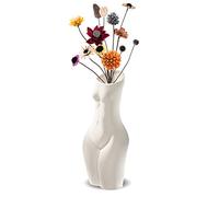 Kingbar Vase Corps Femme, céramique Corps en Forme de Sculpture, Vase Abstrait Moderne pour Fleurs séchées Bouquet, Decorative Vase for Home Office Desktop, Blanc