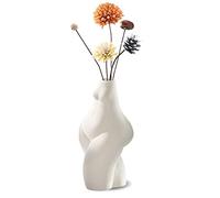 Kingbar Vase Corps Femme, céramique Corps en Forme de Sculpture, Vase Abstrait Moderne pour Fleurs séchées Bouquet, Decorative Vase for Home Office Desktop, Blanc
