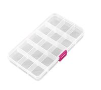 KingbeefLIU 15 Grilles Boucles d'oreilles Transparentes Oreille Stud Bijoux Boîte De Rangement Conteneur Organisateur Espace De Rangement Pratique À La Maison Rose