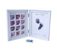 KingbeefLIU Cadre Photo Bébé Bébé Empreinte De La Main Empreinte Première Année Photo Bricolage Mémoire De Famille Blanc