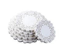 KingbeefLIU Dessous De Verre 100 Pièces Rond Papier Dentelle Napperons Gâteau Napperon Fête Mariage Cuisson Décoration 4 pouces