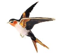 KingbeefLIU Femmes Hirondelle Oiseau Émaillé Animal Broche Broche Revers Badge Bijoux Accessoire Élégant Vintage Broche Bijoux Cadeau Noir + Blanc