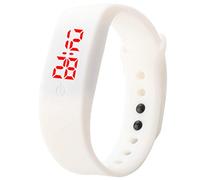 KingbeefLIU Montre Enfant Silicone Bracelet Affichage LED Sport Bracelet Electronique Numérique Blanc