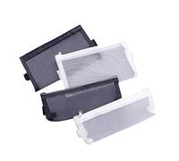 KingbeefLIU Portable Transparent Maille Crayon Sac Stylo Cas Pochette De Rangement Fournitures Scolaires De Bureau Grande Capacité Simple Papeterie Étui À Crayons Noir Grand