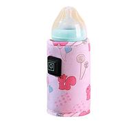 KingbeefLIU Sac isotherme pour bouteille de lait pliable réglable avec câble de type C USB pratique pour conserver la chaleur du lait Rose