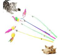 KingbeefLIU Teaser pour Animaux De Compagnie, Forme De Souris Mignonne, Plume, Bâton, Canne à Pêche, Jouet Interactif, Un Jouet Combiné Qui Se Plie Et Interagit avec Les Chats Couleur aléatoire 1 PCS
