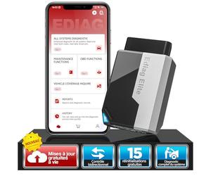 KINGBOLEN Ediag Elite OBD2 Diagnostic Français, Valise Diagnostic Auto avec Test Actif, 15+ réinitialisations, Outil de Diagnostic de Voiture pour Tous Les systèmes, Mise à Jour Gratuite à Vie