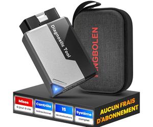 KINGBOLEN Ediag Elite Valise Diagnostic Auto Multimarque, OBD2 Diagnostic Voiture Français avec Test Actif, 15+ Services, Tous Les systèmes Diagnostic pour iOS et Android, Mise à Jour Gratuite à Vie