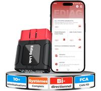 KINGBOLEN Ediag Link OBD2 Valise Diagnostic Auto, Système Bidirectionnel Pour Tous les Systèmes Diagnostic Voiture Multimarque, 10+ Fonctions Réinitialisation, Contrôle Antipollution, Guide Réparation