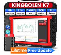 KINGBOLEN K7 Outil de diagnostic bidirectionnel OBD2, scanner Bluetooth, mises à jour GRATUITES à vie, plus de 31 fonctions de réinitialisation, diagnostic de tous les systèmes CAN FD, FCA K7 CAN FD
