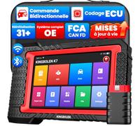KINGBOLEN K7 Valise Diagnostic Auto Multimarque, OBD2 Diagnostic Français pour système Complet avec 31+ Service, ECU Coding, Contrôle Bidirectionnel, CANFD, Mises à Jour gratuites à Vie