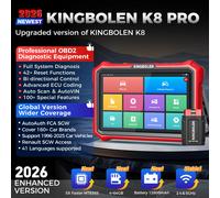 KINGBOLEN K8 PRO Bluetooth Scanner OBD2 Codage ECU Bidirectionnel Plus de 40 services CANFD DOIP FCA Tous systèmes Outils de diagnostic automobile K8 PRO