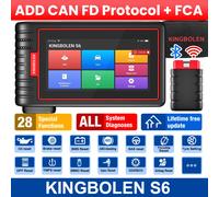 KINGBOLEN S6 Outil de diagnostic automobile toutes fonctions Can FD, Scanner OBD, 28 fonctions de réinitialisation (IMMO/BMS/TPMS/ABS), purge, outil de diagnostic gratuit à vie Lifetime Free Update Gl