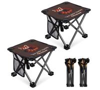 KingCamp 2 x Tabourets de Camping Pliables avec Imprimé Panda Roux 180kg | Ultraléger avec Poche Latérale Tissu Oxford Durable Mini Siège Pliant pour Pêche Plein Air Randonnée Jardinage et Événements