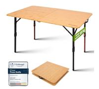 KingCamp Bambou Table Camping Pliante Exterieur Réglable 42-70cm 120kg | Table Pliante Portable Stable Compacte Montage Rapide Cadre Alu Robuste, Pour le jardin, le balcon, le pique-nique 120x70cm
