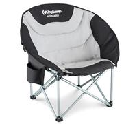 KingCamp Camping Chaise Pliante Fauteuil Ronde de Lune Siège Rembourré Portable Confortable Robuste avec Porte-gobelet & Poche Arrière & Sac Isotherme pour Camping Randonnée Pêche Plage Jardin