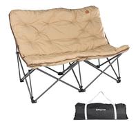 KingCamp Chaise de Camping 2 Places Pliante Rembourrée de Jardin Double Piante Siège Large Support Lombaire Charge 136kg Pliable pour Randonné Pique-Nique Pêche Plage Extérieur Intérieur