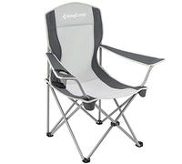 KingCamp Chaise de camping légère pliante portable avec porte-gobelet en maille pour randonnée, pêche, pique-nique avec sac de transport, noir/gris, 49,8 x 83,8 x 95,8 cm