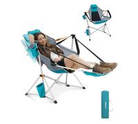 KingCamp Chaise de Camping Pliante Chaise à Bascule Dossier Réglables Fauteuil Camping Légère avec Porte-gobelet Pliable Portable Charge 180kg pour Randonné Pique-Nique Jardin Pêche Plage