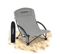 KingCamp Chaises de plage basses pour adultes, robustes, pliables, portables, légères, chaise de pelouse surdimensionnée avec support de tasse, sac de transport pour pique-nique en plein air, piscine