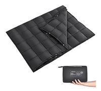 KingCamp Couverture de camping légère d'extérieur 200,7 x 144,8 cm, couverture de voyage multifonctionnelle chaude, couvertures de couchage ultra légères avec bouton pression, couette de couchage pour
