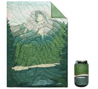 KingCamp Couverture de voyage ultra légère, imperméable et compacte, couverture de camping chaude, petit encombrement une fois repliée, pour camping, bureau, extérieur (vert sommet, 200 x 145 cm)
