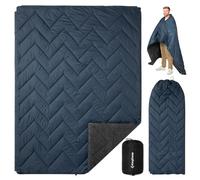 KingCamp Couverture en Polaire Sherpa,200 * 145cm，Grand Sac de Couchage,Chaude Toutes Saisons pour Camping,Voyages,Randonnée,Pique-Niques,Plage,Randonnée,Voiture,l'intérieur (Gris/Bleu)
