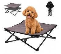 KingCamp Lit Surélevé Pliable pour Petit Chien, Taille S, jusqu'à 45 kg | Lit pour Chien avec Maille Respirante,Tapis d'Hiver, Surélevé 30cm, Cadre en Acier Q195, pour Intérieur&Extérieur