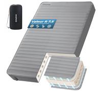 KingCamp Matelas Camping Auto-Gonflant 3D 7,5cm R-7,5 201x128cm | Matelas Gonflable, Compact, Robuste, Stable, 4 Saisons, Silencieux, Étanche, pour Tente Auto Lit Invité Glamping Gris