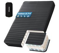 KingCamp Matelas Camping Auto-Gonflant 3D 7,5cm R-7,5 201x128cm | Matelas Gonflable, Compact, Robuste, Stable, 4 Saisons, Silencieux, Étanche, pour Tente Auto Lit Invité Glamping Noir