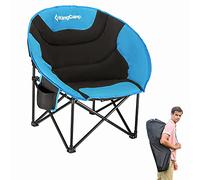 KingCamp Moon Chair Chaise pliante avec poche arrière et porte-gobelet, Adulte (unisexe), bleu