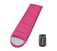 KingCamp Oasis 250 Gigoteuse d'été pour enfant - 1,40 m de long et large - Rose rouge - Fermeture éclair L