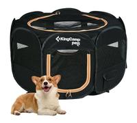 KingCamp Parc pour Chiot Pliable 74 cm, Enclos pour Petit Chien Taille,S | Parc Pop-Up Stable et Sécurisé avec Fond Amovible, Tissu Oxford 600D, 4 Piquets, Portable pour Intérieur et Extérieur