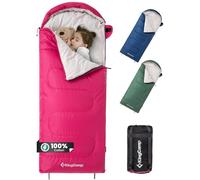 KingCamp Sac de Couchage Enfant en Coton - Léger et Imperméable, pour Camping (Intérieur/Extérieur) - 10-12 Ans (100-140 cm) - Rose