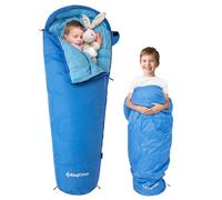 KingCamp Sac de Couchage Enfant en Flanelle de Coton, Chaud et Confortable pour Enfants de 6 à 10 Ans (jusqu'à 100-145 cm), Article de Camping pour Voyages(Bleu)