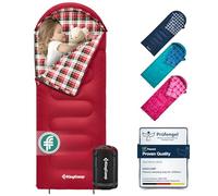 Kingcamp Sac De Couchage Enfant,Flanelle Coton,170 * 70cm,7℃ à -13 ℃, 3-4 Saisons, Fille Ou Garçon,Hiver Compact Couverture pour Camping Voyage Tentes Randonnée Extérieur Intérieur