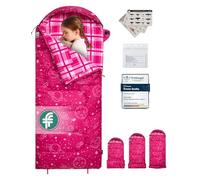 Kingcamp Sac de couchage pour enfant en flanelle de coton, chaud et confortable, sac de couchage couverture hydrofuge pour 10-12 ans (jusqu'à 145 cm), accessoire de camping pour voyages et activités
