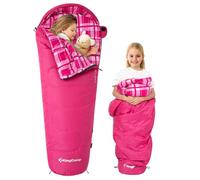 KingCamp Sac de couchage sarcophage, 3-4 saisons, sac de couchage de camping pour adultes et enfants (flanelle rose)