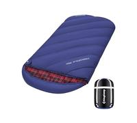 KingCamp Sac de Couchage XXL 3-4 Saisons Flanelle de Coton Extra Large 220 x 100 cm pour Adultes Extrême -9℃ Compact Portable Confortable Professionnel Chaud pour Camping Randonnée Extérieur Intérieur