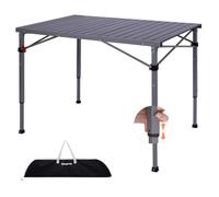 KingCamp Table de camping pliable, 60/70/80 cm - Hauteur réglable - Avec système de serrage rapide - Légère et compacte - Pour jardin, balcon, pique-nique, extérieur