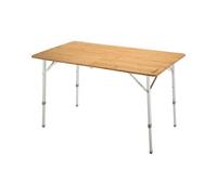 KingCamp Table Pliante en Bambou avec Revêtement Anti-UV Réglable en Hauteur pour 4 à 6 Personnes Camping Jardin Barbecue Pique-Nique Bureau (120 × 70 cm)