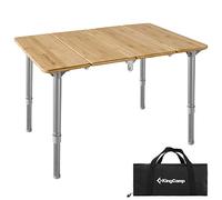 KingCamp Table Pliante Portable en Bambou réglable, Anti-UV, Pique-Nique, Camping, Trois hauteurs pour 2 à 6, Aluminium, Jaune_60 x 40 cm, 2 Personnes, 23,6x15,7x10,6/15,7in