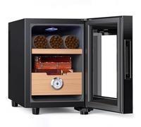 KingChii Armoire de refroidissement électrique avec étagères en bois de cèdre espagnol et tiroir hygromètre 16 l - Cadeau pour homme - Cadeau de fête des pères (2 couches de capacité 100)