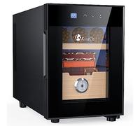 KingChii Cave à cigares électrique de 16 L, système de contrôle de température, armoire chauffante et rafraîchissante avec étagères en cèdre espagnol et hygromètre