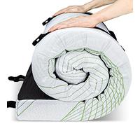 KingChii CertiPUR-US Matelas de camping en mousse à mémoire de forme de 7,6 cm d'épaisseur avec support 55D, housse en tissu tricoté en soie glacée, portable, enroulable pour voyage, lit d'appoint,