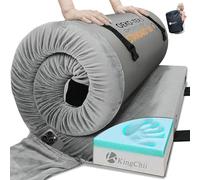 KingChii CertiPUR-US Matelas de camping en mousse à mémoire de forme, portable enroulable pour voyage et voiture, lit d'enfant et lit d'invités pour soirée pyjama avec housse imperméable et sac de